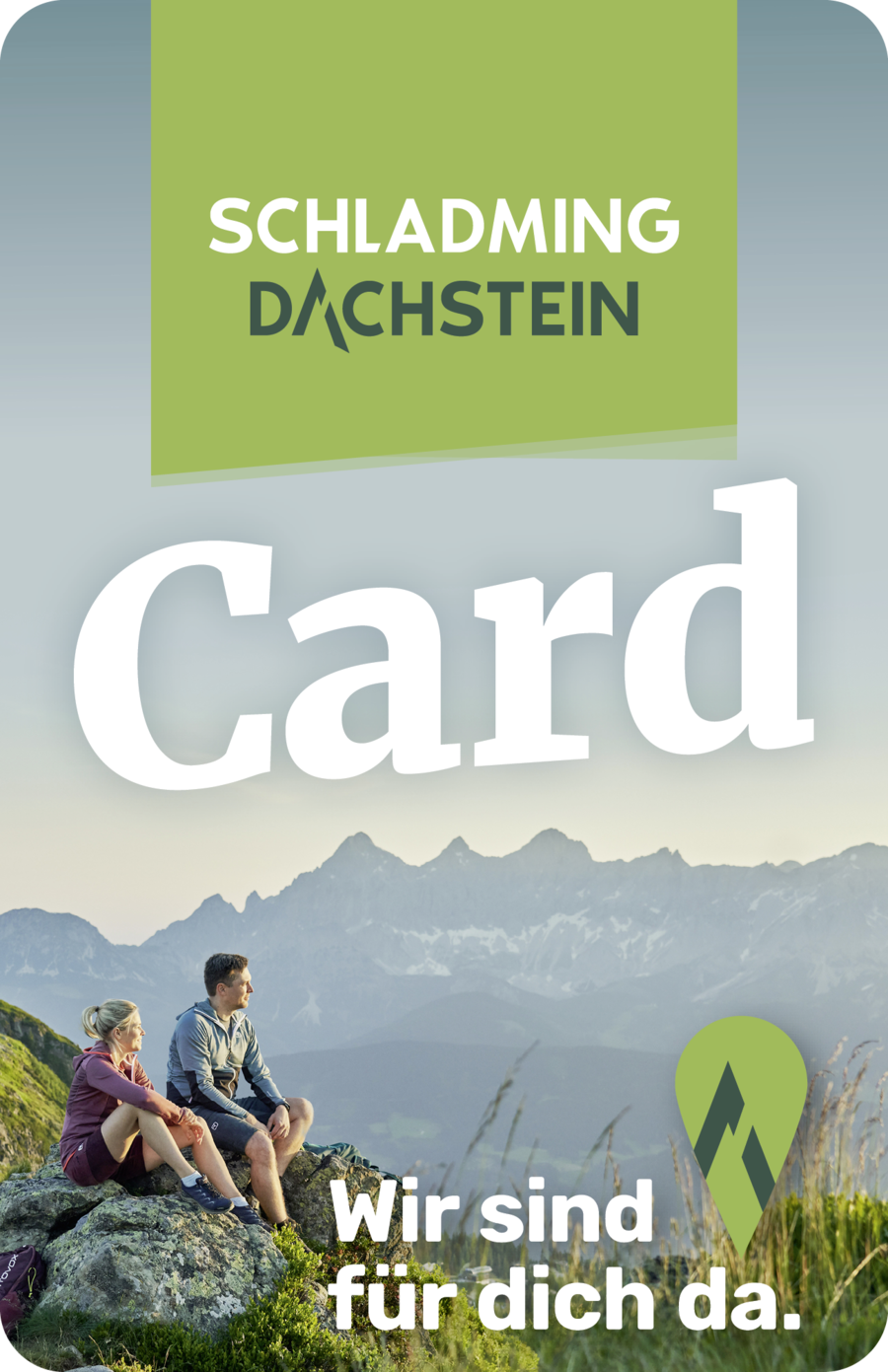 Schladming Dachstein Card graphic with hikers in mountains