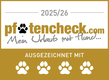 pfotencheck.com Logo mit Pfoten-Symbol und Slogan Mein Urlaub mit Hund...